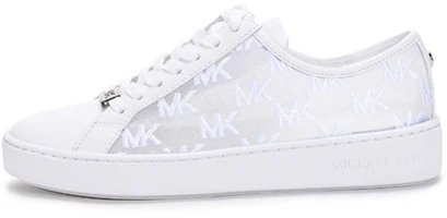 (Women) Michael Kors Low-Top Sneakers White - Stylish Fabric Leather Casual Shoes 43S1OLFS1D-OPTIC-WHITE (Women) Michael Kors Low-Top Sneakers White - Stylish Fabric Leather Casual Shoes 43S1OLFS1D-OPTIC-WHITE