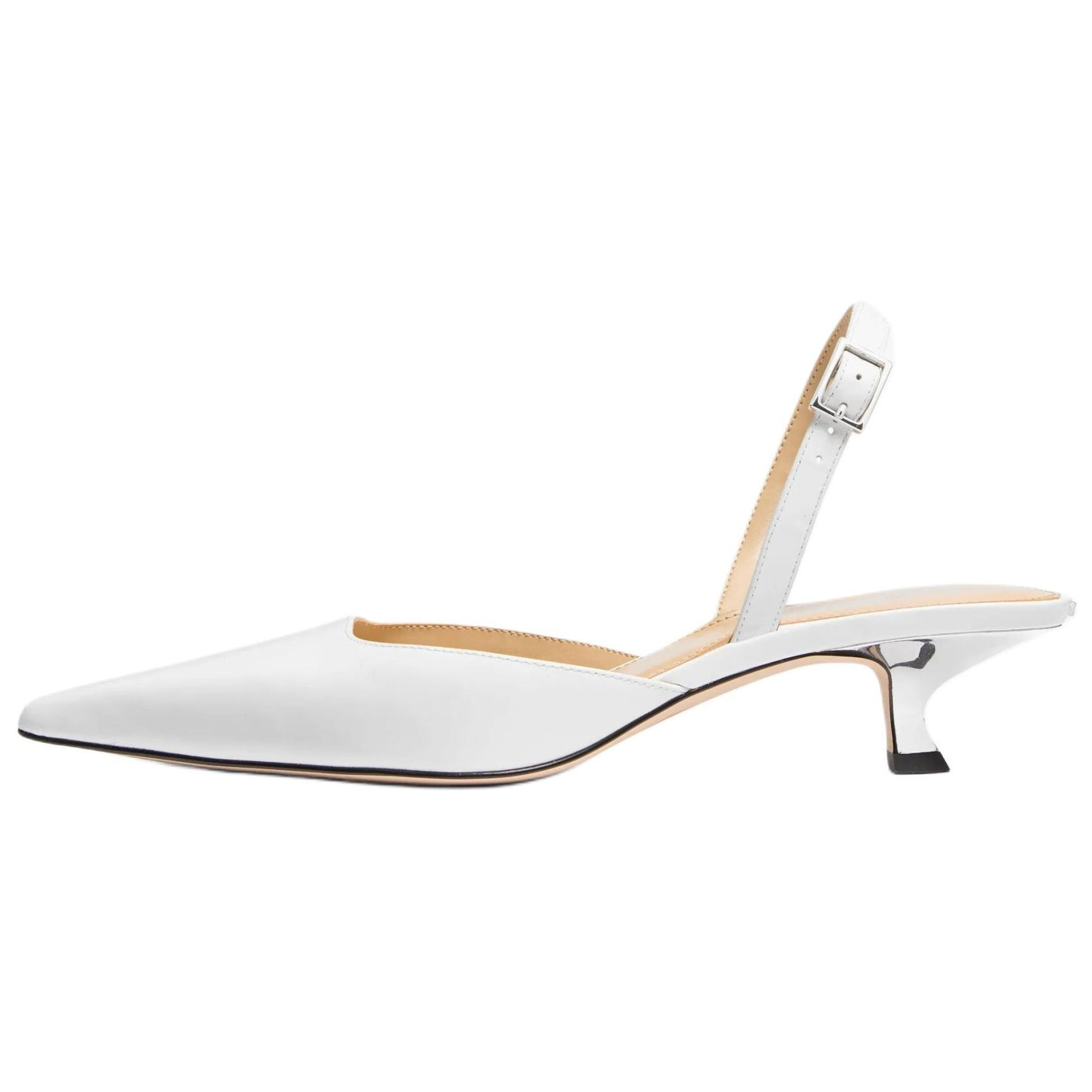 (Women) Michael Kors Luna White Leather Pointed Toe Stiletto Heels. 40F4LUMP1L085