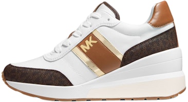 (Women) MICHAEL KORS Mabel Canvas Platform Sneaker 'White Brown' 43F1MBFSCB (Women) MICHAEL KORS Mabel Canvas Platform Sneaker 'White Brown' 43F1MBFSCB