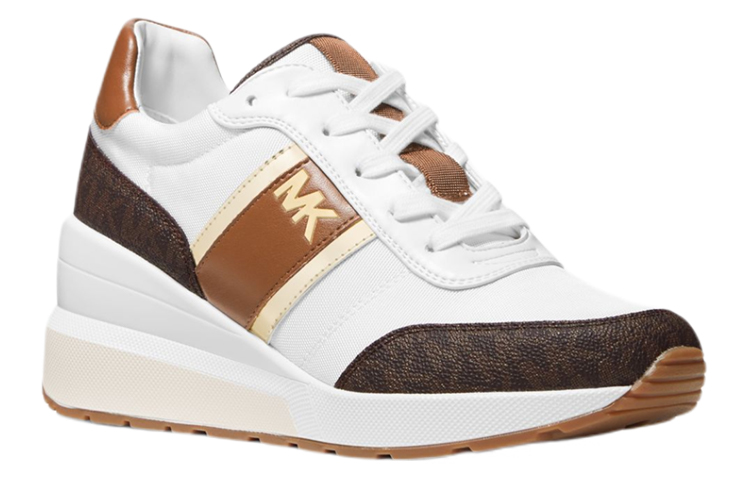 Order (W) MICHAEL KORS Mabel Kanvas Platform Kasut 'Putih Coklat' 43F1MBFSCB