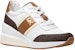 (Women) MICHAEL KORS Mabel Canvas Platform Sneaker 'White Brown' 43F1MBFSCB