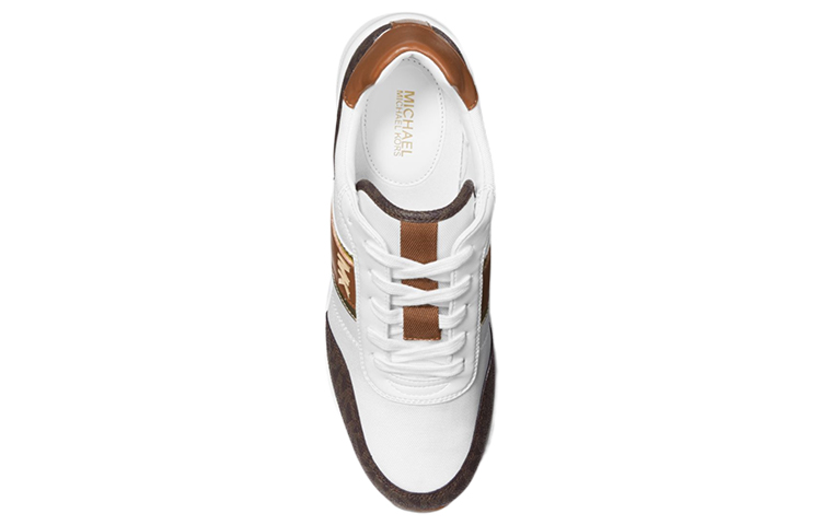 Lookbook (W) MICHAEL KORS Mabel Kanvas Platform Kasut 'Putih Coklat' 43F1MBFSCB
