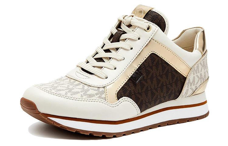 (W) MICHAEL KORS Maddy Trainer 'White Brown Gold'