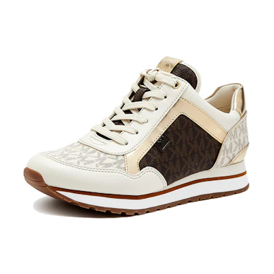 (W) MICHAEL KORS Maddy Trainer 'White Brown Gold'
