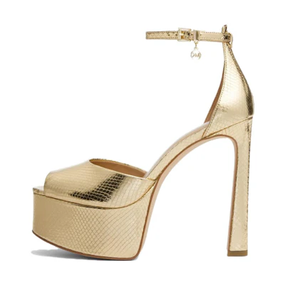 (W) MICHAEL KORS Martina 'Light Gold Snake Embossed'