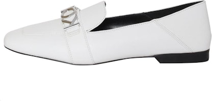 (Women) MICHAEL KORS MICHAEL Leather Round-Toe Slip-On Flat 'White' 40R3MDFP1L085 (Women) MICHAEL KORS MICHAEL Leather Round-Toe Slip-On Flat 'White' 40R3MDFP1L085