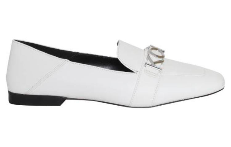 Order (Women) MICHAEL KORS MICHAEL Leather Round-Toe Slip-On Flat 'White' 40R3MDFP1L085