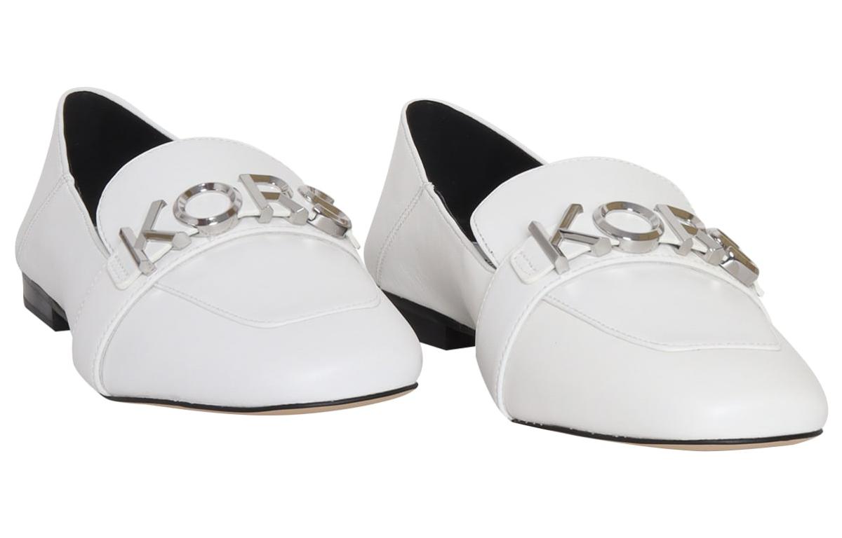 Lookbook (Women) MICHAEL KORS MICHAEL Leather Round-Toe Slip-On Flat 'White' 40R3MDFP1L085