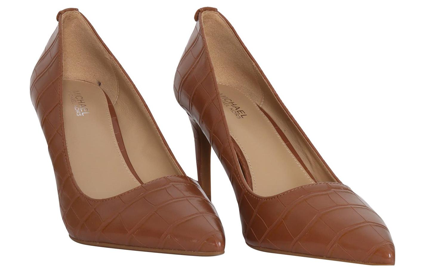 Lookbook (W) MICHAEL KORS Michael Sepatu Hak Tinggi Slip-On Runcing 'Coklat' 40R3ALMP1E230