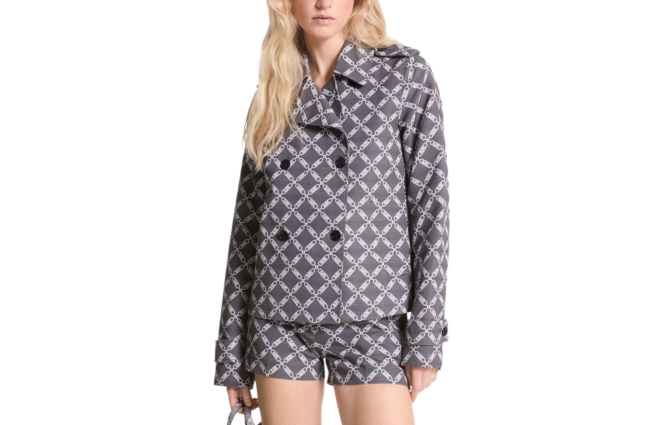 Order (W) 迈克高仕 MMK SS24 黑色提花双排扣长袖夹克 MS420F1E0W-048