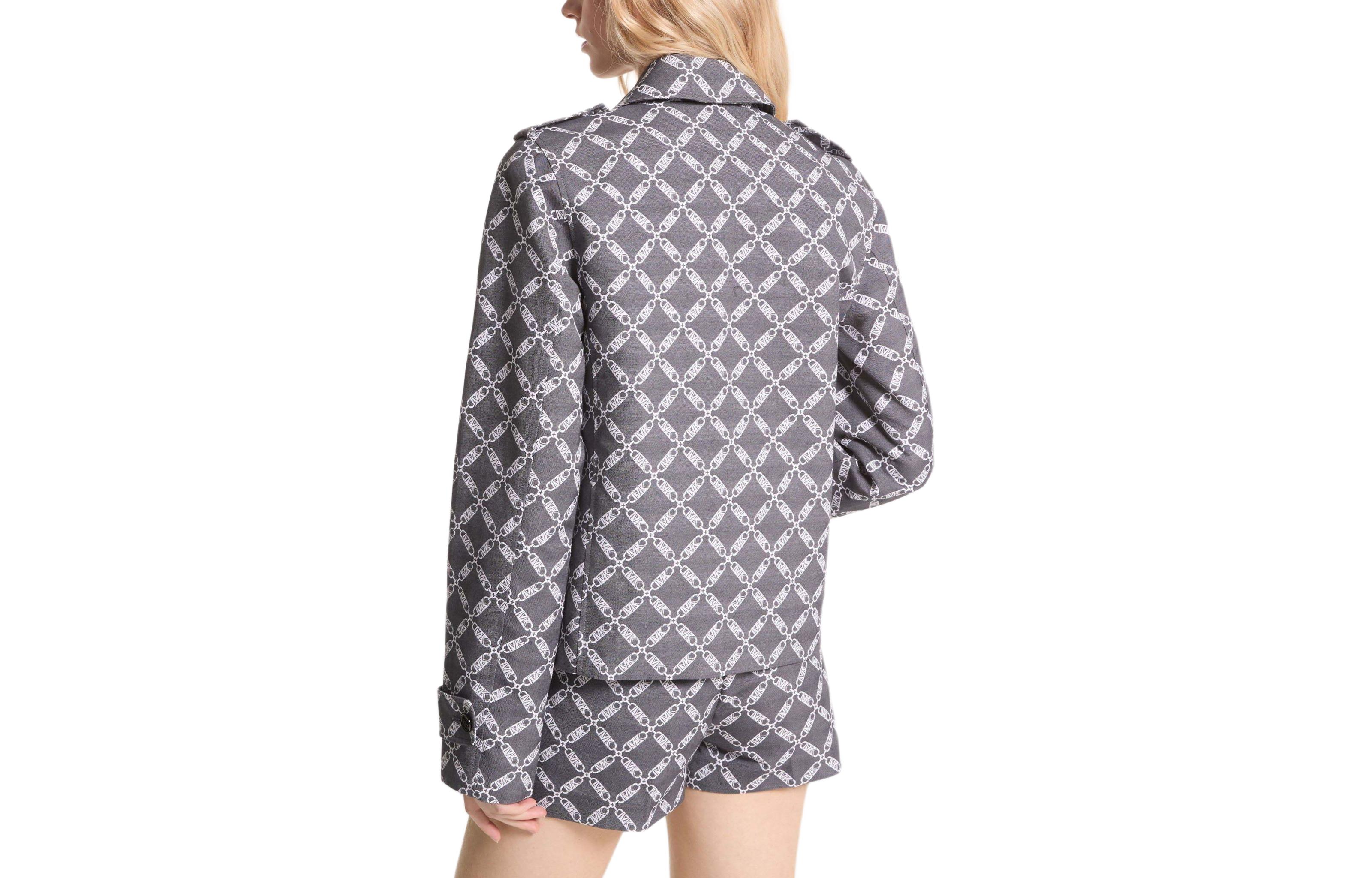 Lookbook (W) 迈克高仕 MMK SS24 黑色提花双排扣长袖夹克 MS420F1E0W-048