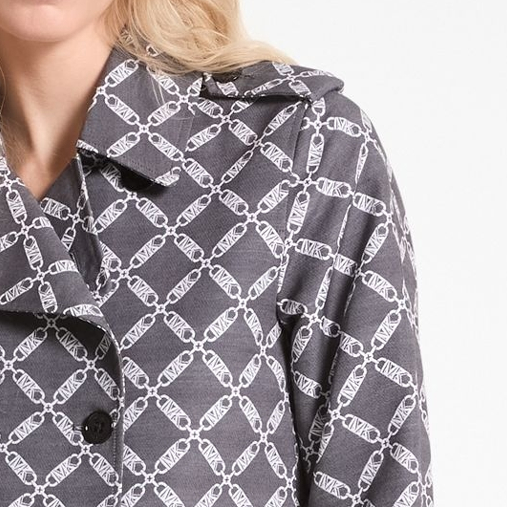 Purchase (W) 迈克高仕 MMK SS24 黑色提花双排扣长袖夹克 MS420F1E0W-048