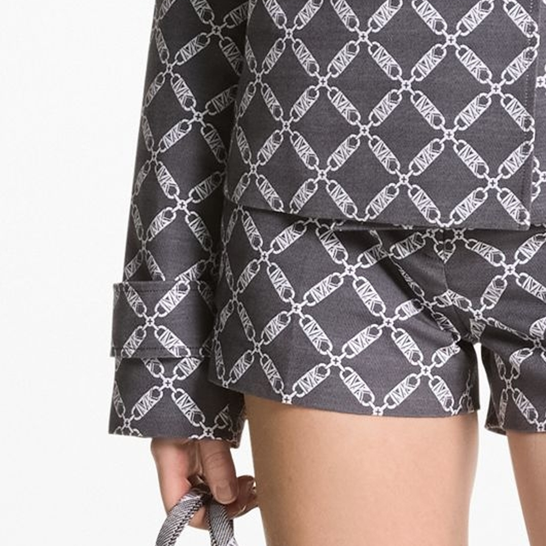 Sizing (W) 迈克高仕 MMK SS24 黑色提花双排扣长袖夹克 MS420F1E0W-048