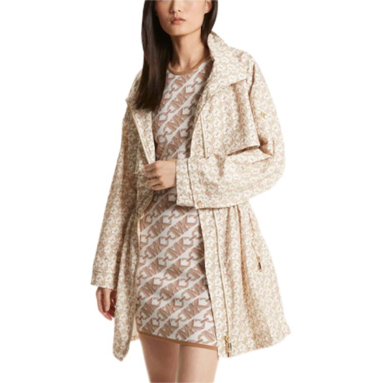 Order (W) Michael Kors MMK SS24 标志印花拉链休闲宽松夹克 米色 女款 MR420DPBC3-110