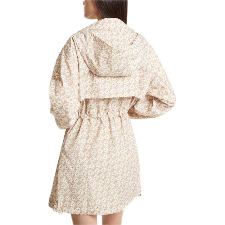 Lookbook (W) Michael Kors MMK SS24 标志印花拉链休闲宽松夹克 米色 女款 MR420DPBC3-110