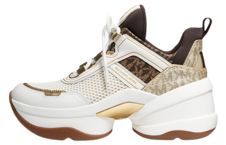 (W) MICHAEL KORS Olympia 'White Mesh and Metallic Logo'