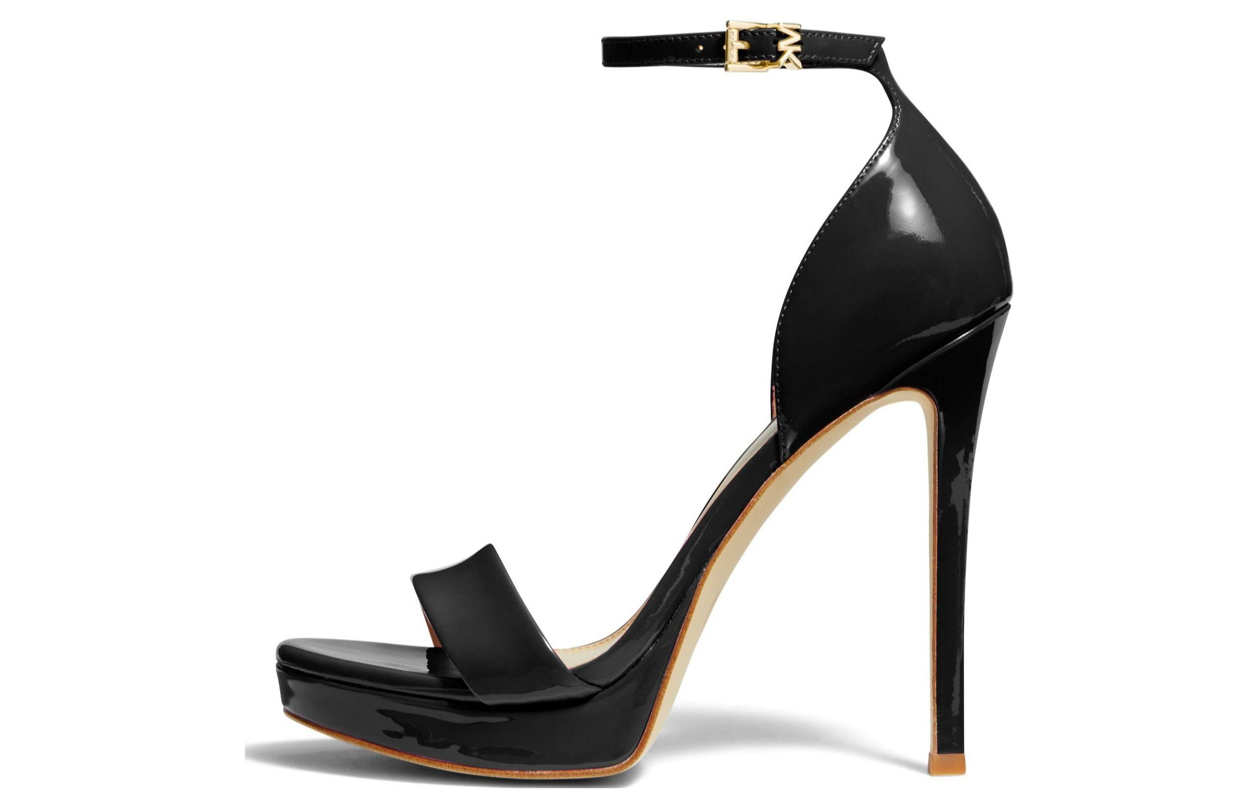 (Women) MICHAEL KORS Open-Toe Heels 'Black Fashion Slides' 40S2JOHA1A001