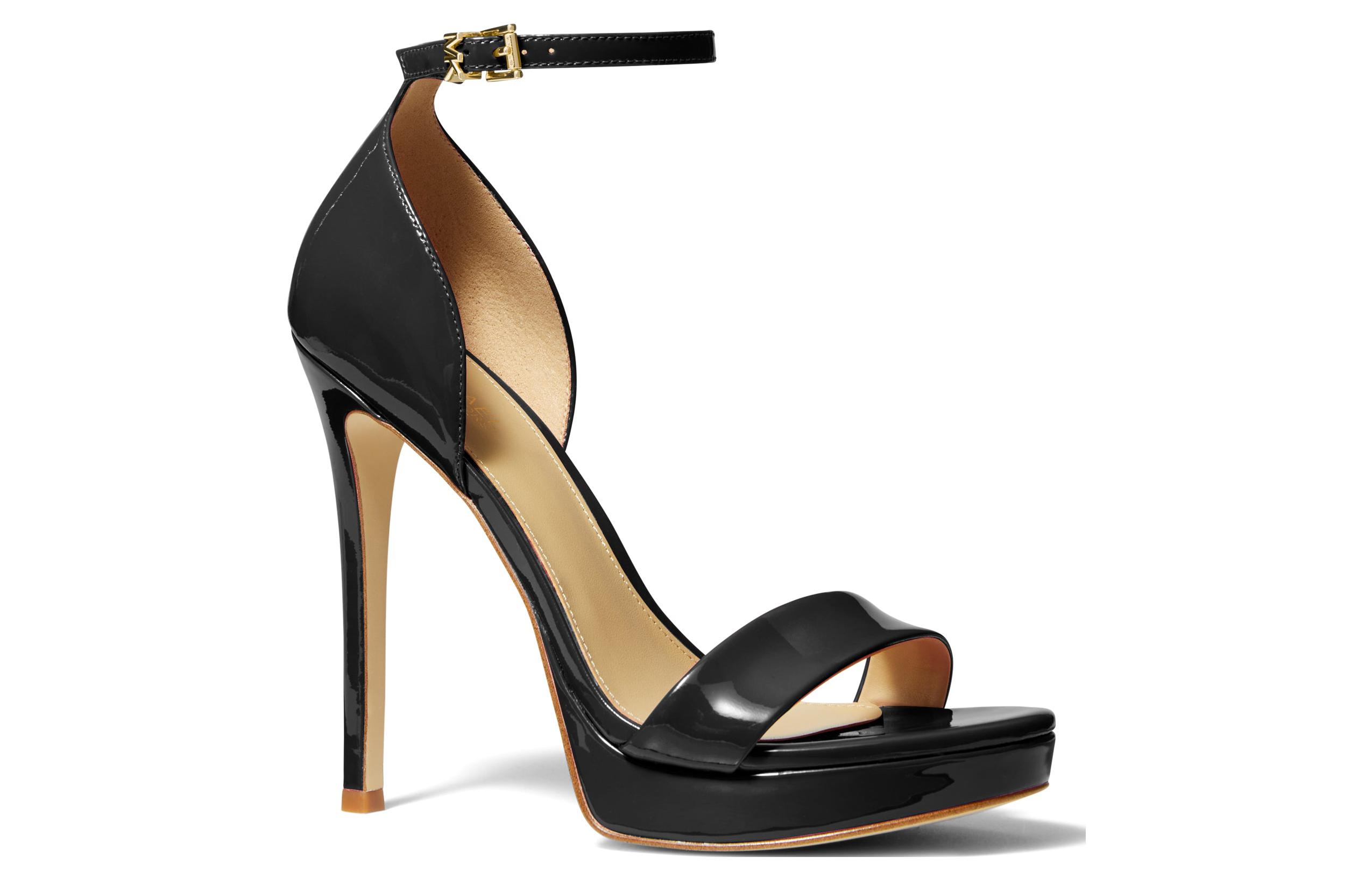 Order (W) 迈克高仕 黑色时尚露趾高跟鞋 40S2JOHA1A001