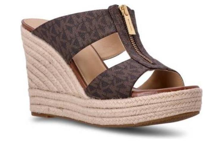 (W) MICHAEL KORS Open Toe Platform Wedge 'Fashion Slide Brown' 圖 3