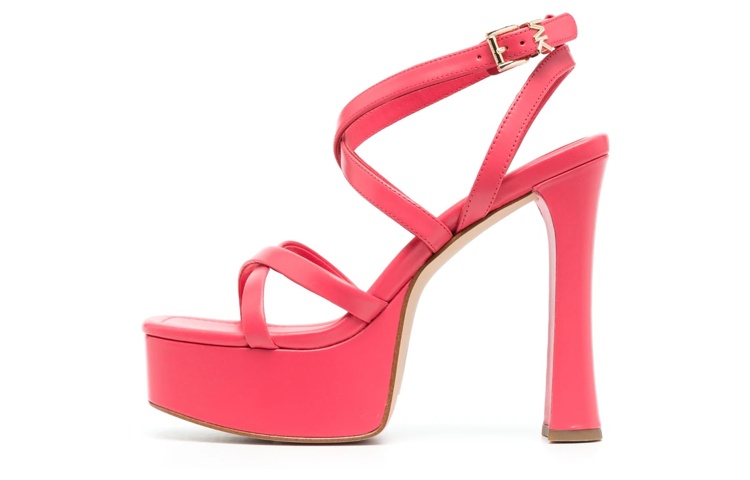 (W) MICHAEL KORS Paola 'Coral Pink Buckle High Heel'