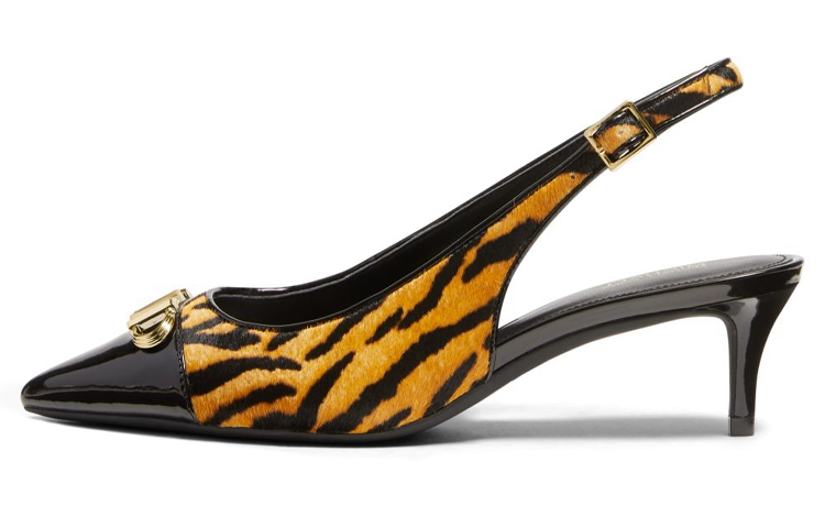(Women) MICHAEL KORS Parker Flex Black Yellow 'Tiger Print Low-Heel' 40F2PKMG1H
