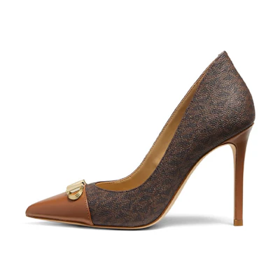 (W) MICHAEL KORS Parker High Heel Canvas 'Brown Print'