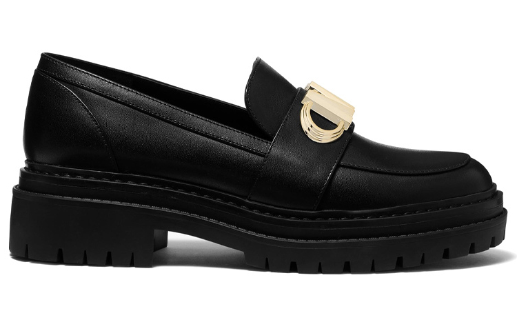 (W) MICHAEL KORS Parker Loafers 'Black Leather Logo' 圖 2
