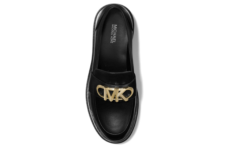 (W) MICHAEL KORS Parker Loafers 'Black Leather Logo' 圖 4