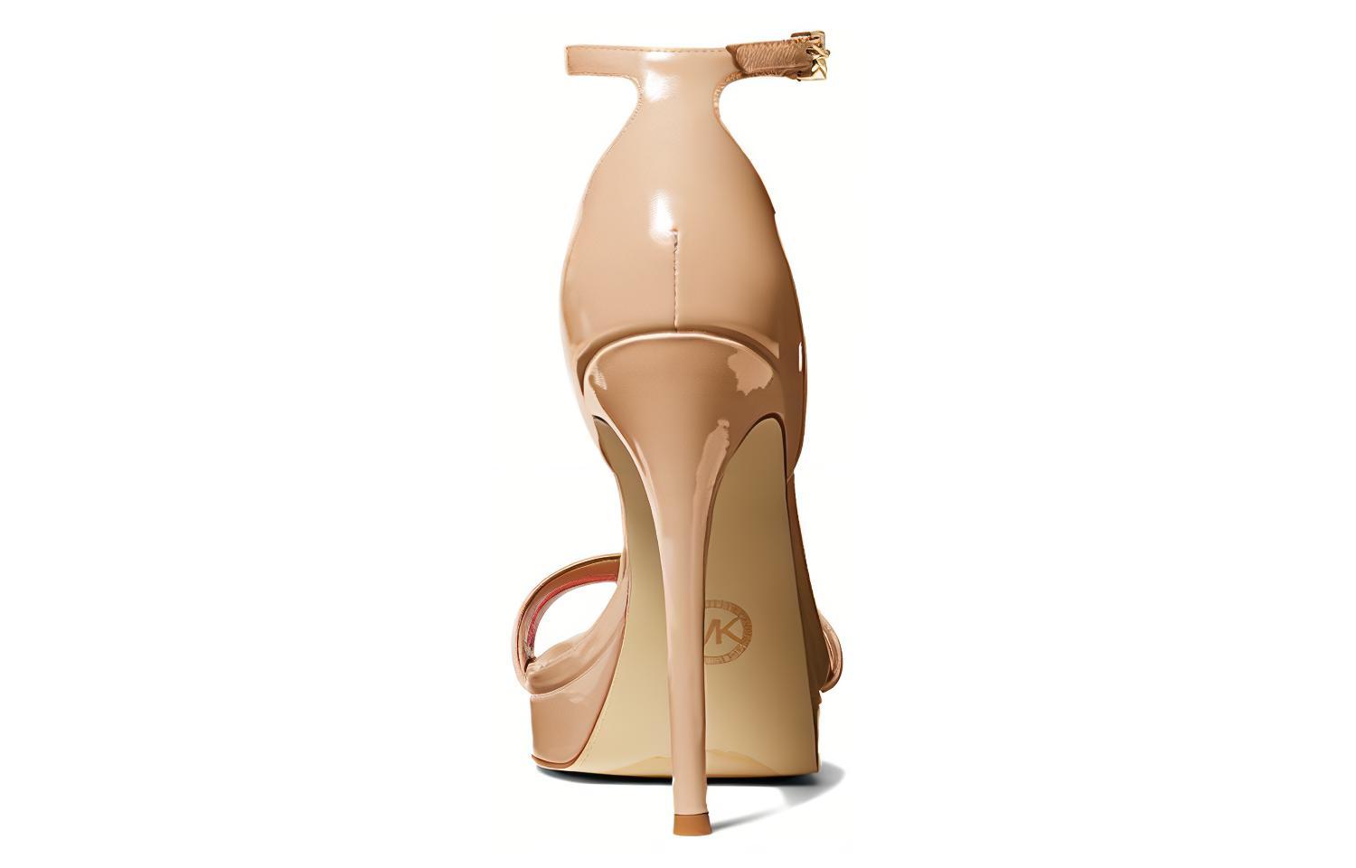 Shop (W) MICHAEL KORS Sandal Fesyen Kulit Patent 'Beige' yang Selesa 40S2JOHA1A1716