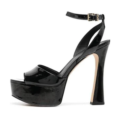 (W) MICHAEL KORS Patent Leather Fashion Slide 'Black'