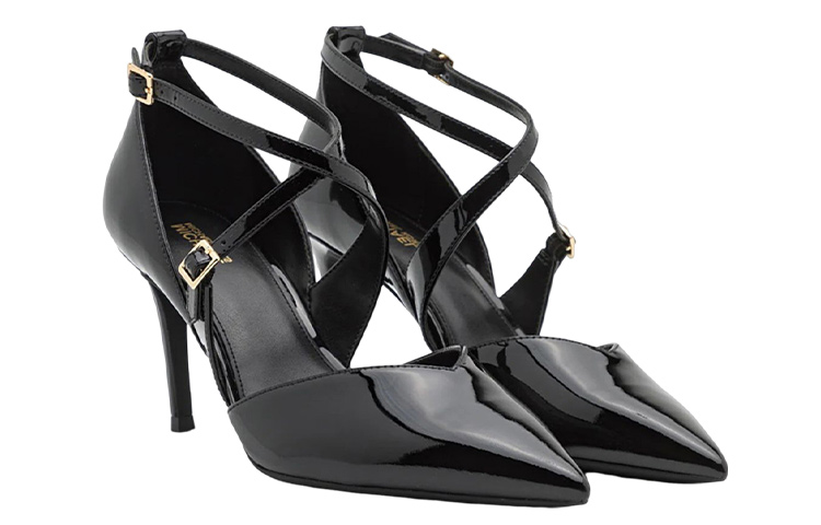 Order MICHAEL KORS 漆皮 尖頭搭扣 細跟高跟鞋 7.5cm 女款 黑色