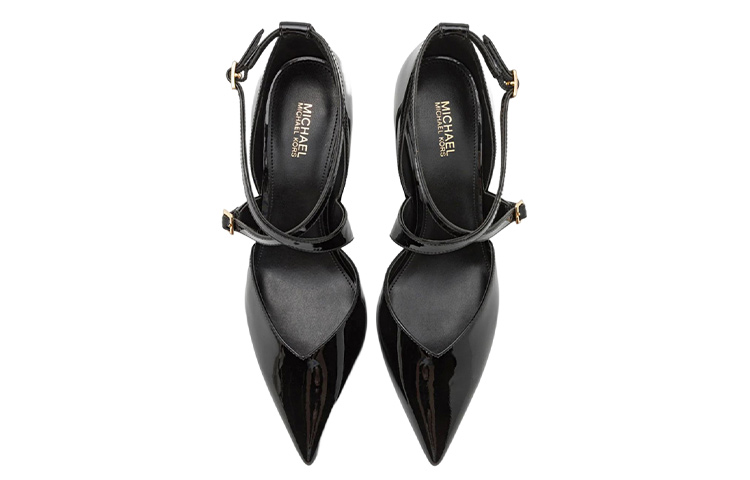 Lookbook MICHAEL KORS 漆皮 尖頭搭扣 細跟高跟鞋 7.5cm 女款 黑色