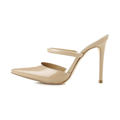 (W) MICHAEL KORS Patent Leather Slip-On High Heels 'Simple Nude'