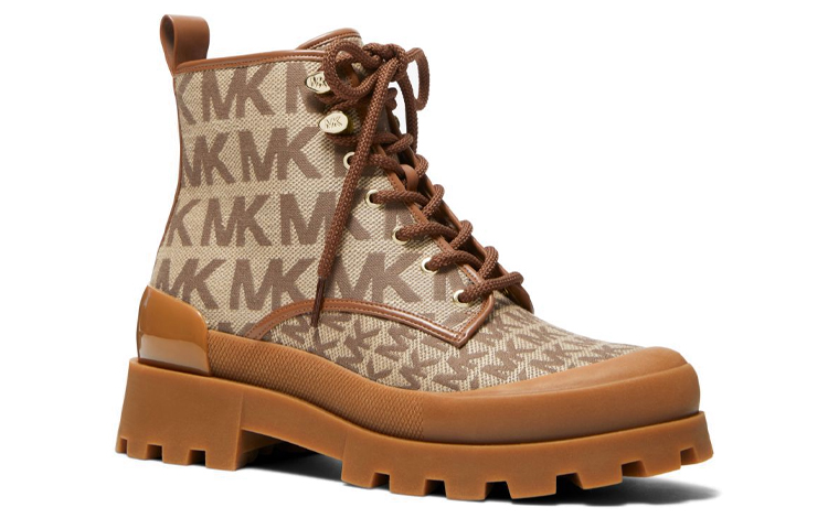 (W) MICHAEL KORS Payton Lace-Up Boot 'Beige Logo Jacquard' 圖 4