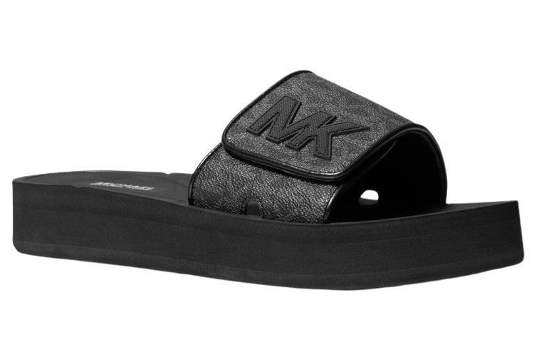 (W) MICHAEL KORS Platform Sandal 'Fashion Logo Black' 圖 2