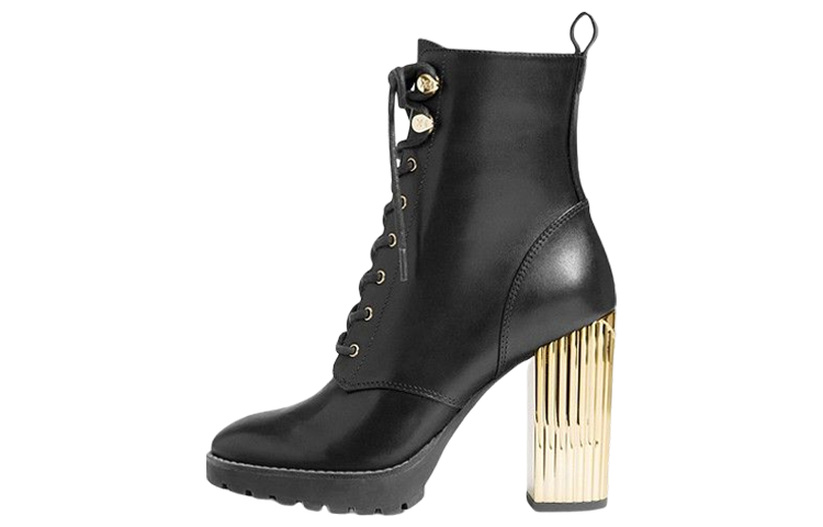 Buy (W) マイケル・コース Porter レザーレースアップブーツ (ブラック) 40R2POHE6L