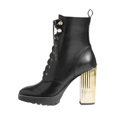 (W) MICHAEL KORS Porter Leather Lace-Up Boot 'Black'