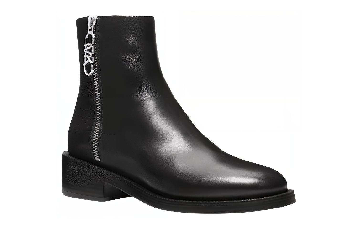 Lookbook (W) MICHAEL KORS Regan Sepatu Boot Kulit Ritsleting Datar 'Hitam' 40F3RGME5L001