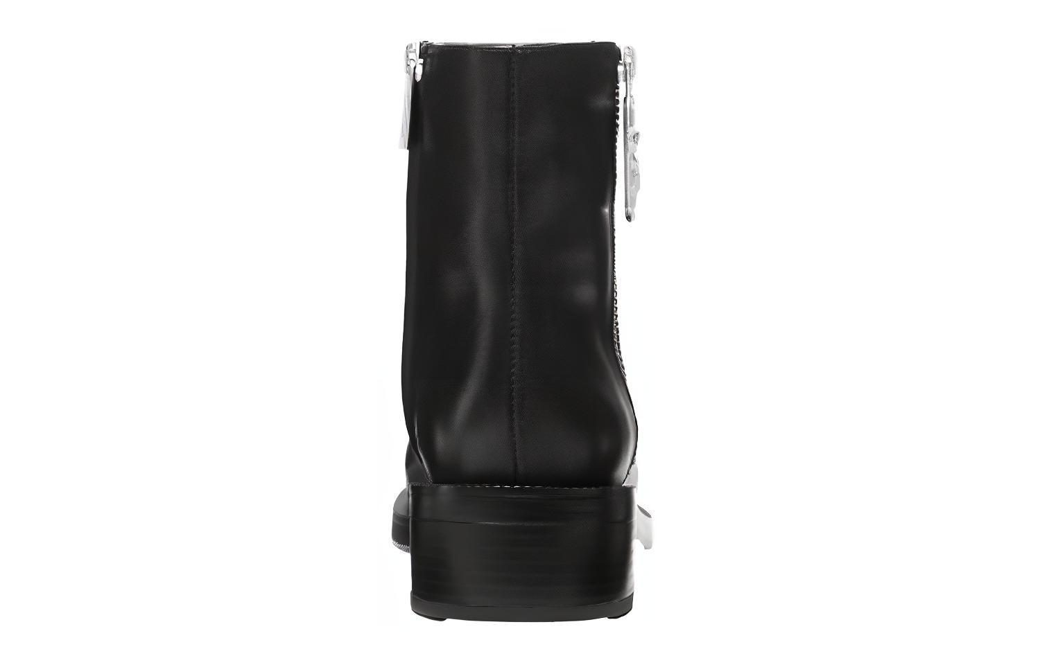 Shop (W) MICHAEL KORS Regan Sepatu Boot Kulit Ritsleting Datar 'Hitam' 40F3RGME5L001