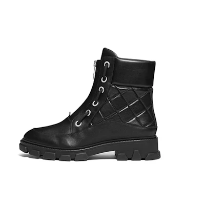 (W) MICHAEL KORS Ridley Boot 'Black Logo Leather'