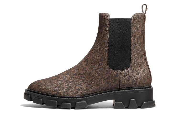 (W) MICHAEL KORS Ridley Chelsea Boot 'Logo Print Brown'