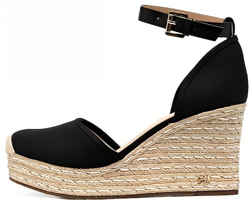 (Women) MICHAEL KORS Round Toe Buckle Wedge High Heel 'Beige Black' 40S9KNMS2D Buy (Women) MICHAEL KORS Round Toe Buckle Wedge High Heel 'Beige Black' 40S9KNMS2D