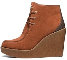 (Women) MICHAEL KORS Rye Suede Lace-Up Wedge Short Boots 'Brown' 40F3RYME6S0230 (Women) MICHAEL KORS Rye Suede Lace-Up Wedge Short Boots 'Brown' 40F3RYME6S0230