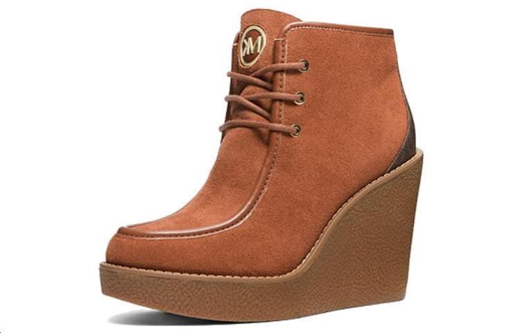 Lookbook (W) マイケルコース ライ スエード ウェッジ ショートブーツ (ブラウン) 40F3RYME6S0230