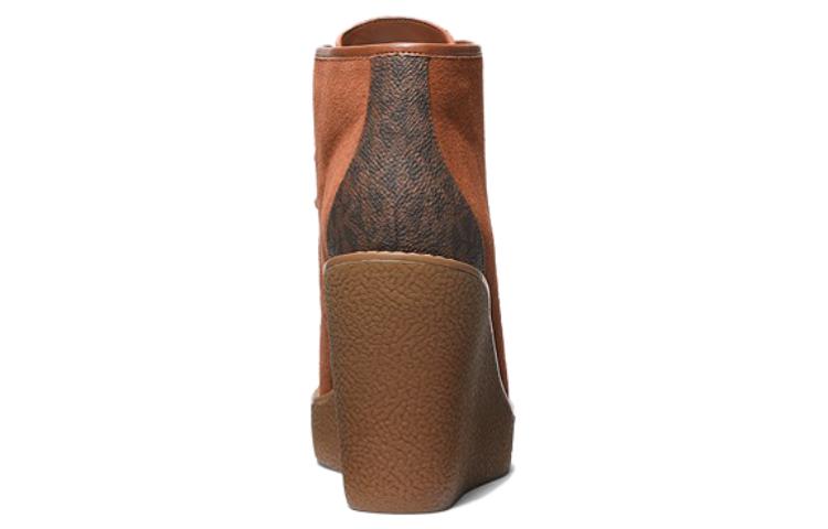 Shop (W) マイケルコース ライ スエード ウェッジ ショートブーツ (ブラウン) 40F3RYME6S0230