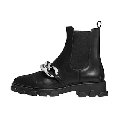(W) MICHAEL KORS Scarlett 'Black Leather Booties'