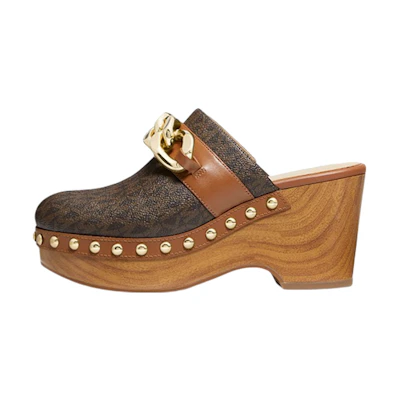 (W) MICHAEL KORS Scarlett 'Embellished Logo Brown'