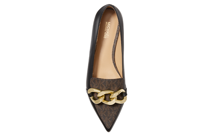 Purchase (W) MICHAEL KORS Scarlett Ballet Flat 'Hitam dan Cokelat' 40F1SCFP1L007