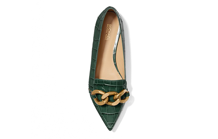 (W) MICHAEL KORS Scarlett Flat 'Green Croc Embossed' 圖 4