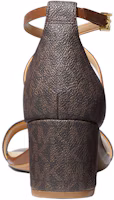 Shop MICHAEL KORS Serena 皮質高跟涼鞋 女款 深棕色